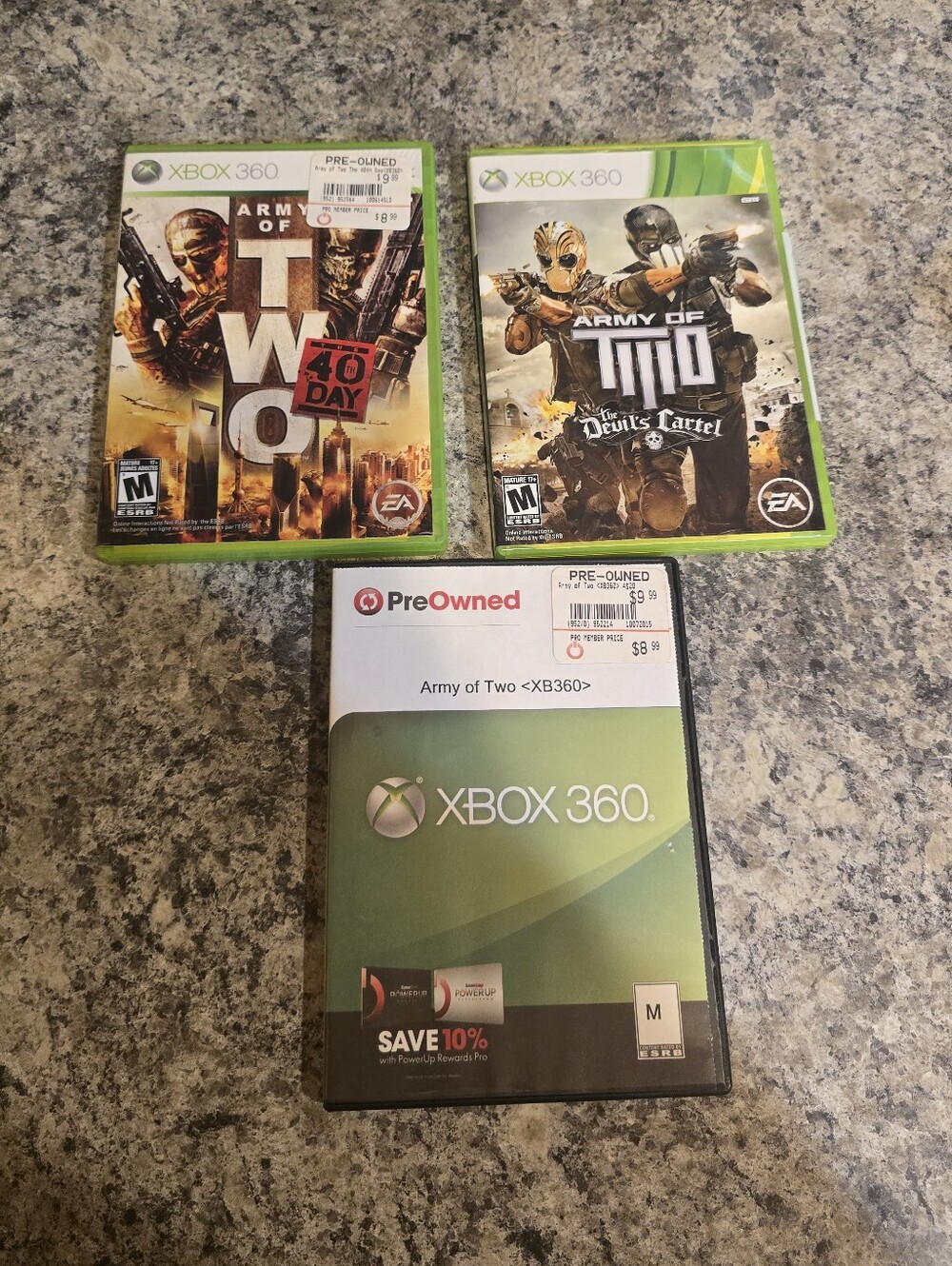 Army Of Two Xbox 360 Lot Bundle Of 3: Army Of Two,/40th Day/Devil’s Cartel